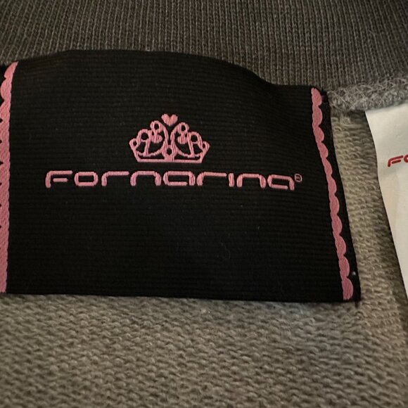 Fornarina Grey Lace Bodice Sweatshirt Zipper Top - Picture 9 of 11